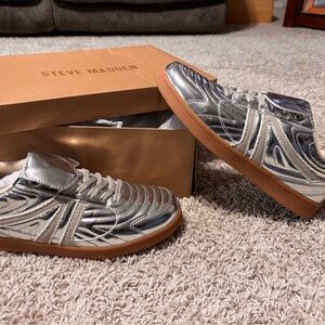 Steve Madden Metallic Silver Men's Sneakers